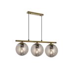 Lambadar Modern Füme Glop Camlı Sıralı Üçlü Gold Sarkıt Avize Gold3 Tek Ebat 34 X 48 0091-3Goldglopfümecam