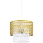 Lambadar Modern Osmanlı Külliye Motif Lazer Kesim Gold Beyaz Tekli Sarkıt Avize - Beyaz - Gold - 1