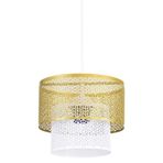 Lambadar Modern Osmanlı Külliye Motif Lazer Kesim Gold Beyaz Tekli Sarkıt Avize Gold-Beyaz Tek Ebat Unisex 3555-Kulliyegoldbeyaz