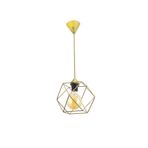 Lambadar Modern Spor Kare Geometrik Tekli Eskitme Metal Sarkıt Avize Nocolor-290C17B6 Tek Ebat 3526-1Eskkarecamsiz