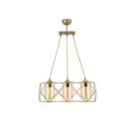 Lambadar Modern Spor Kare Geometrik Üçlü Eskitme Balcam Metal Sarkıt Avize