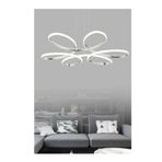 Lambadar Papatya Model Sarkıt Modern Led Beyaz Işık Ultra Power Led Avize Salon Mutfak Oda Hol Ledli Avize Krom Tek Ebat 45 X 45 0008-Papatya-Krom-Sarkit