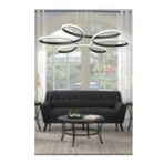 Lambadar Papatya Model Sarkıt Modern Led Beyaz Işık Ultra Power Led Avize Salon Mutfak Oda Hol Ledli Avize Siyah Tek Ebat 45 X 45 0008-Papatya-Blk-Sarkit