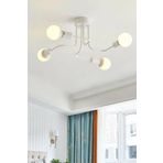 Lambadar Retro Akrep Modern 4'Lü Plafonyer Tavana Monte Avize Beyaz Tek Ebat 3599-4Wht40