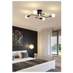 Lambadar Retro Akrep Modern 4'Lü Plafonyer Tavana Monte Avize Siyah Tek Ebat 3599-4Blk