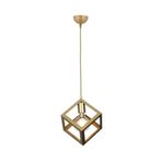 Lambadar Rustik Model Geometrik Sarkıt Metal Küp Avize Gold Tek Ebat 3528-1Goldd