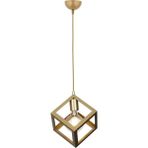 Lambadar Rustik Retro Model Geometrik Sarkıt Metal Küp Avize - Gold - 1