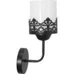 Lambadar Rustik Retro Modern Model Şık Siyah Aplik Beyaz Cam Taçlı