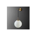 Lambadar Sarkıt Modern Glop Camlı Aplik Goldbeyaz Tek Ebat 3523-1Goldsarkitaplikglopbeyazcam