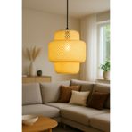 Lambadar Scorpion Model Tekli Rattan Bambu Modern Tasarım İskandinav Bohem Sarkıt Avize