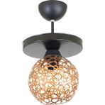 Lambadar Selçuklu Top Motif Yıldız Ferforje Model Retro Rustik Plafonyer Avize - Bakır - Siyah - 1