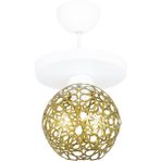 Lambadar Selçuklu Top Motif Yıldız Ferforje Model Retro Rustik Plafonyer Avize - Beyaz - Gold - 1