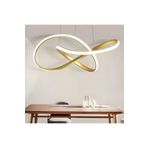 Lambadar Sonsuzluk Model Tekli Sarkıt Led Beyaz Işık Ultrapower Led Avize Salon Mutfak Oda Hol Ledli Avize Gold Tek Ebat 35 X 65 0002-Sonsuzluk1Goldsarkit