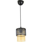 Lambadar Tekli Bal Cam Kafes Model Modern Sarkıt Avize - Siyah - Bal Rengi - 1