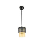 Lambadar Tekli Bal Cam Kafes Model Modern Sarkıt Avize Siyah Tek Ebat 3540-1Blkkafesbalcam