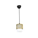 Lambadar Tekli Beyaz Cam Kafes Model Modern Sarkıt Avize Gold Tek Ebat 3540-1Goldkafesbeyazcam
