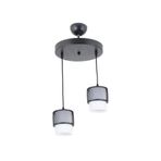 Lambadar Tekli Beyaz Cam Kafes Model Modern Sarkıt Avize Siyah Tek Ebat 3540-2Blkyuvkafesbeyazcam