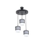 Lambadar Tekli Beyaz Cam Kafes Model Modern Sarkıt Avize Siyah Tek Ebat 3540-3Blkyuvkafesbeyazcam