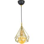Lambadar Tekli Gold Prizma Model Sarkıt Avize - Siyah - Gold - 1