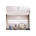 Lambadar Tekli Halka Sarkıt Modern Led Beyaz Işık Ultra Power Led Avize Salon Mutfak Oda Hol Ledli Avize Beyaz Tek Ebat 30 X 70 0009-Halka-1Wht-Sarkit