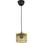 Lambadar Tekli Kafes Model Modern Sarkıt Avize - Siyah - Gold - 1