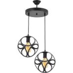 Lambadar Tekli Modern Çember Küp Model Sarkıt Avize - Siyah - 2