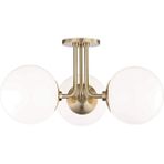 Lambadar Üçlü Eskitme Marin Model Modern Glop Camlı Avize - Eskitme - Beyaz - 3