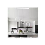 Lambadar Üçlü Halka Model Sarkıt Modern Led Beyaz Işık Ultra Power Led Avize Salon Mutfak Oda Ledli Avize Beyazdik Tek Ebat 50 X 70 0009-Halka-3Whtdik-Sarkit