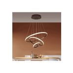 Lambadar Üçlü Halka Model Sarkıt Modern Led Beyaz Işık Ultra Power Led Avize Salon Mutfak Oda Ledli Avize Siyah Tek Ebat 50 X 70 0011-Halka50-40-30-Blk-Sarkit