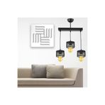 Lambadar Üçlü Kafes Model Modern Sarkıt Avize Siyah_2 Tek Ebat 3540-3Blkdikkafes