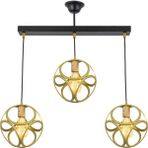 Lambadar Üçlü Modern Çember Küp Model Sarkıt Avize - Gold - 3