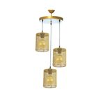 Lambadar Üçlü Slindir Model Modern Sarkıt Avize Gold Tek Ebat 0074-3Goldyuvslindir