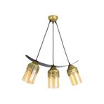 Lambadar Üçlü Taçlı Motif Balcam Kayık Model Tarz Sarkıt Avize Gold Tek Ebat Unisex 3563-3Goldtacbalcam