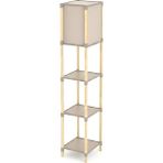 Lambader 22X24X137 cm – Doğal Ahşap 3 Katlı Depolama, Sıcak Işık, Modern Minimal Tasarım, K