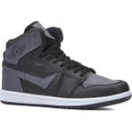 Lambirlent Erkek Basket Günlük Boğazlı Gri 4 Mevsim Cilt Spor Ayakkabı - Siyah - Füme