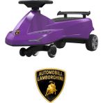 Lamborghini Resmi Lisanslı +3 Yaş Çocuklar Için Işıklı Ön Tekerlek ve Farlı Premium Swing Plazma Karınca Kaykay - Mor