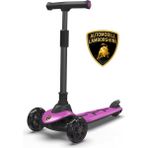 Lamborghini Resmi Lisanslı 3+Yaş Için Işıklı 3 Tekerlekli Kademeli Uzayabilen Premium Çocuk Scooter - Mor