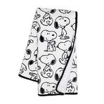 Lambs & Ivy Klasik Snoopy Minky ve Sherpa Bebek Battaniyesi - Beyaz/Siyah