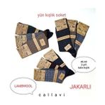 Lambswool Termal Yün Erkek Kışlık Soket Çorap 3 Çift - Krem - 40 - 44