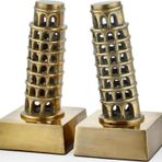 La'Medore Bookend Pisa Tower Gold 20x10x20 cm Obje