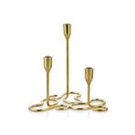 La'Medore Curve Brass 25x25x25.5 cm 3'lü Mumluk