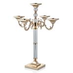 La'Medore Gold 35x35x60 cm Cylinders Clear 5'li Şamdan