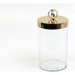 Lamedore Halka Kulplu Optik Cam Gold Kapaklı Orta Boy Kavanoz 13,5X13,5X25,5 cm – Dekoratif Saklama Kavanozu - Şeffaf - 3000 ml