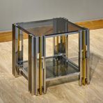 La'Medore Silver Gold Çift Camlı 50 x 53 cm Waller Yan Sehpa