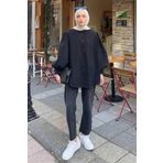 lamelif Balon Kol Gömlek Siyah
