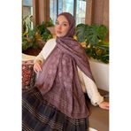lamelif Geometrik Desen Bambu Şal Soft Kahve