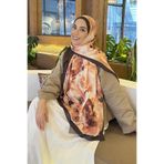 lamelif Gül Desen Bambu Şal Badem