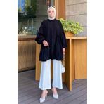 lamelif Lopez Balon Kol Tunik Siyah