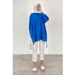 lamelif Oversize Gömlek Saks Mavisi
