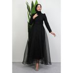 Lamia Giyim Alara Tesettür Abiye Siyah